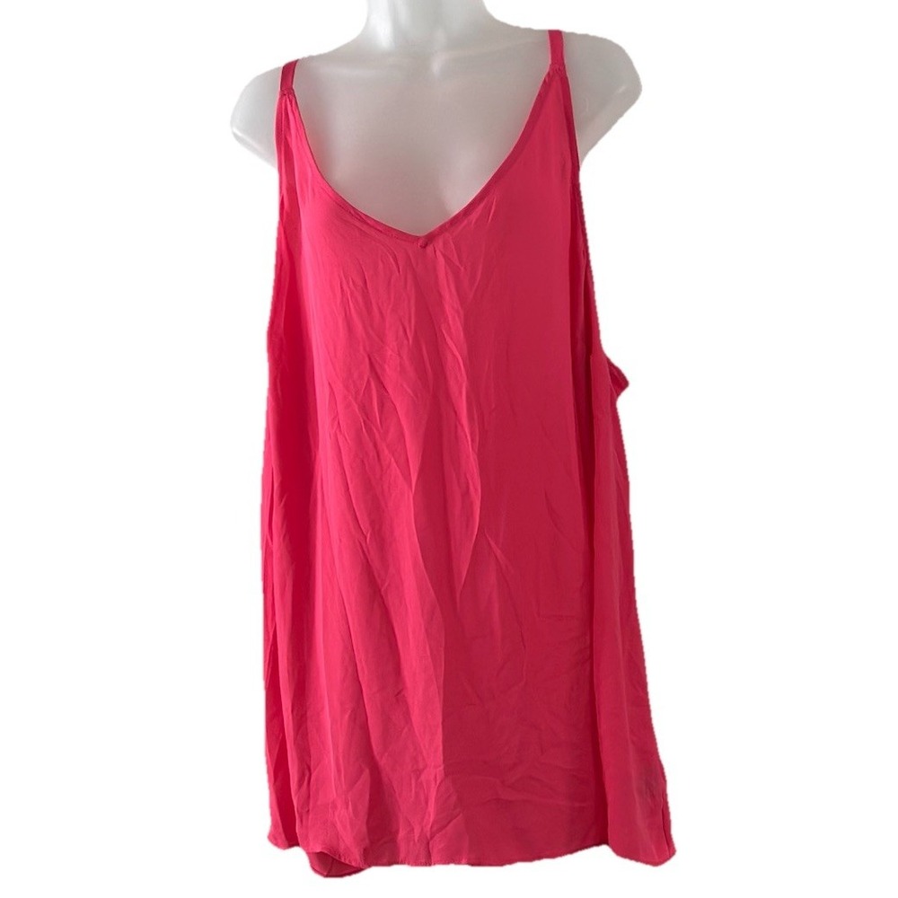 Torrid Women Tank Top 4X Pink Sophie Crepe Swing‎ Cami V-Neck Pullover Tank